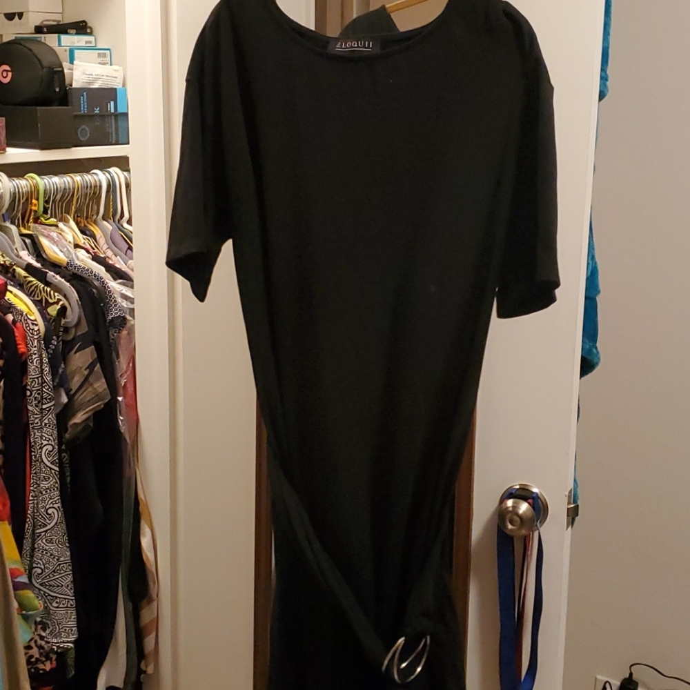 Eloquii Belted Boatneck Tee Dress - Picture 3 of 6